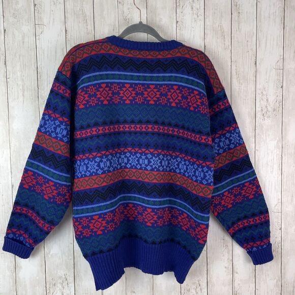 Vintage Meister Ski Sweater 100% Wool Fair Isle Sweater Men’s XL Nordic - Picture 6 of 8